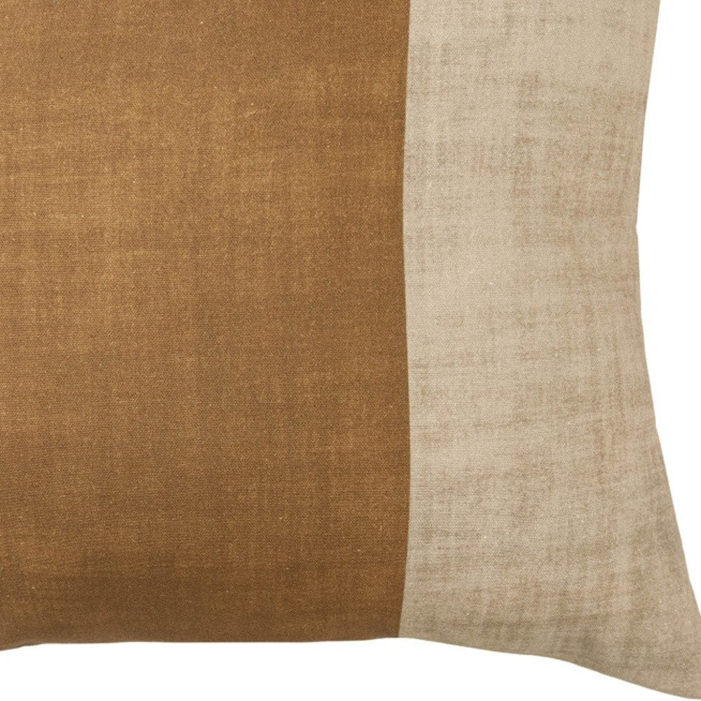 20" Natural Patchwork Cotton Throw Pillow — view 7