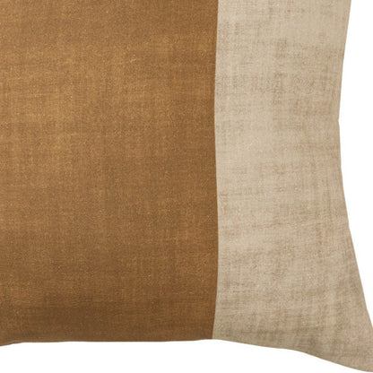 20" Natural Patchwork Cotton Throw Pillow HomeRoots
