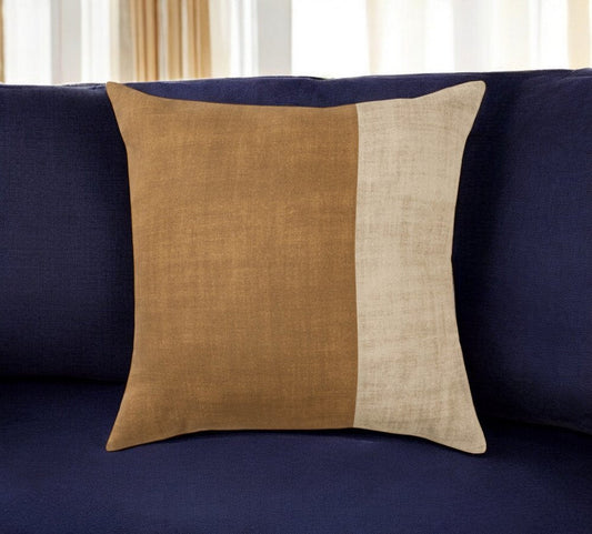 20" Natural Patchwork Cotton Throw Pillow HomeRoots