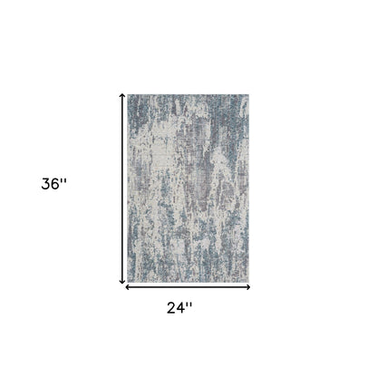 2' X 3' Gray and Ivory Abstract Area Rug - 63.0" (L) x 87.0" (W) x 0.32" (H)