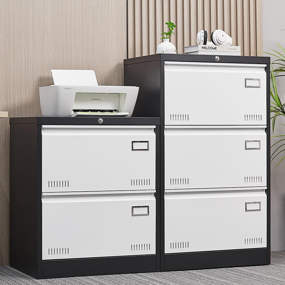 3 Drawer Metal Lateral File Cabinet with Lock Office Vertical Files Cabinet for Home Office - FurniFindUSA