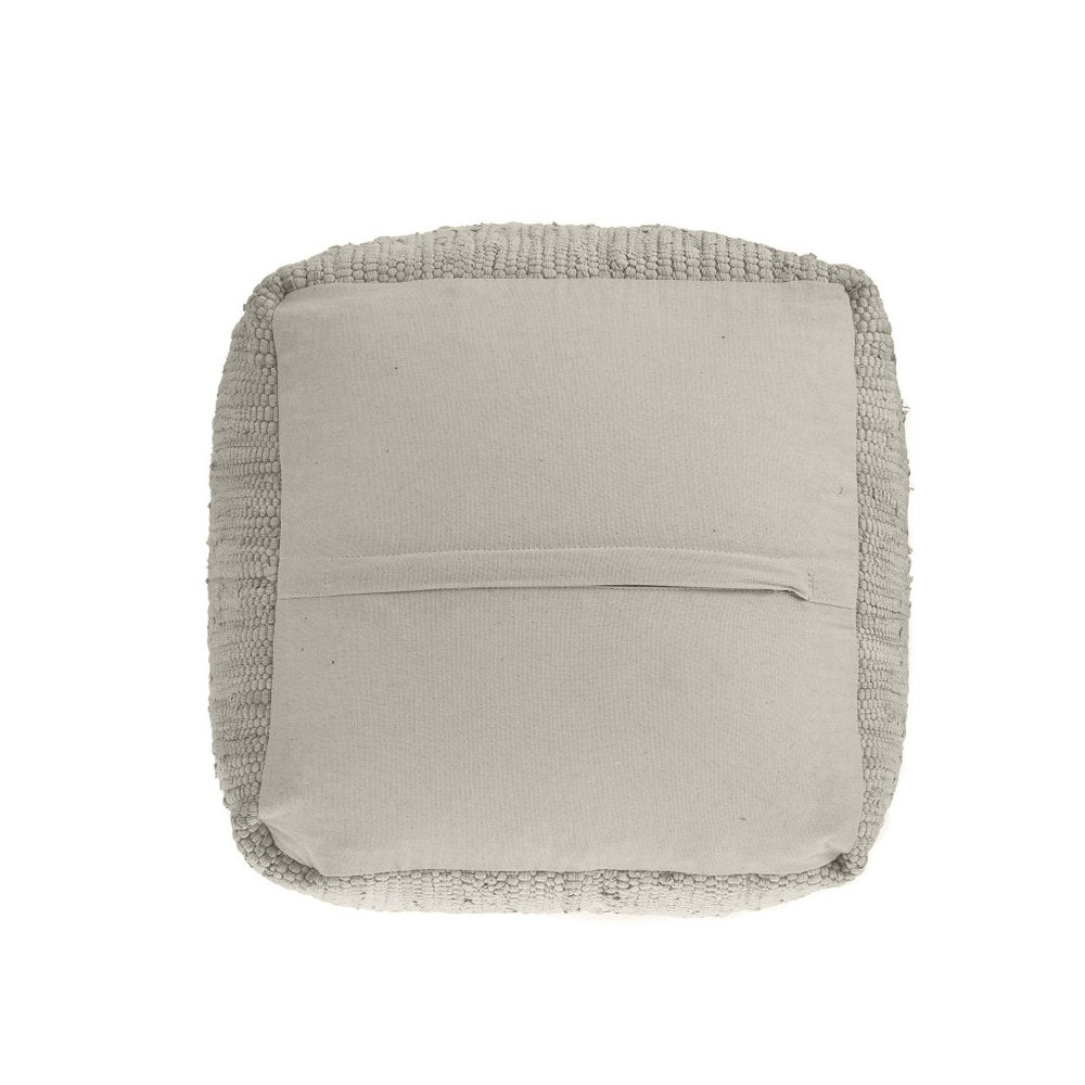 18" Gray and Natural Cotton And Jute Cube Pouf Ottoman — view 5