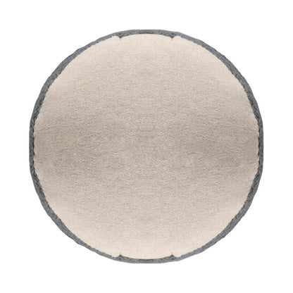 18" Natural And Gray Jute Blend Cylinder Striped Pouf Ottoman HomeRoots