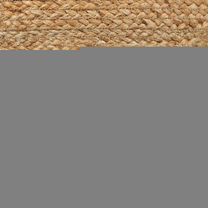 18" Natural And Gray Jute Blend Cylinder Striped Pouf Ottoman HomeRoots