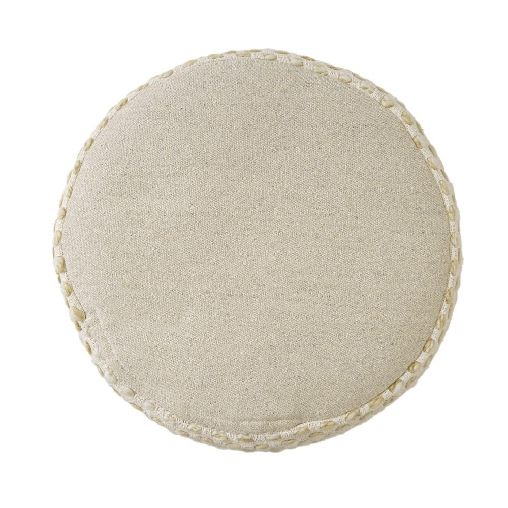 18" Blue Cotton Blend Ottoman HomeRoots