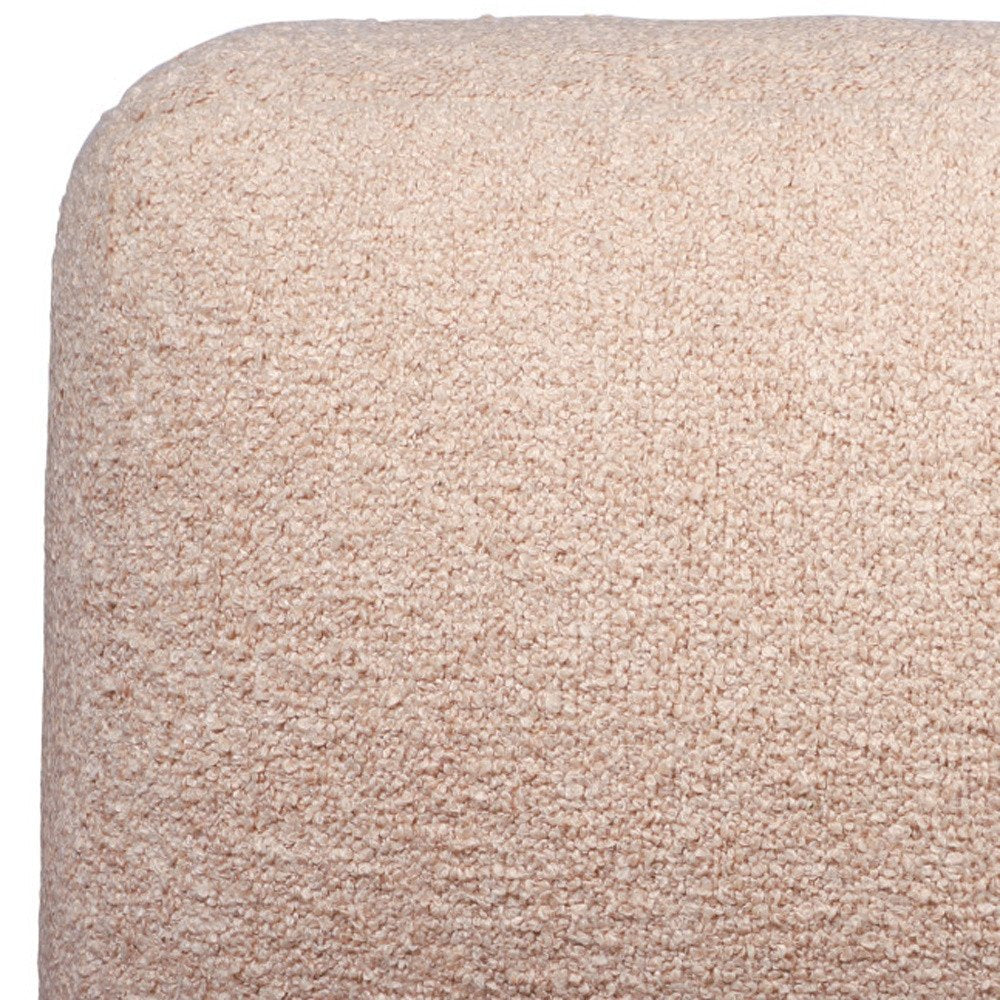 18" Beige Polyester Cube Outdoor Pouf Ottoman HomeRoots