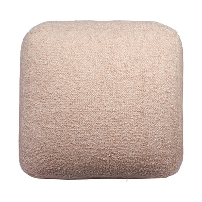 18" Beige Polyester Cube Outdoor Pouf Ottoman HomeRoots
