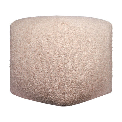 18" Beige Polyester Cube Outdoor Pouf Ottoman HomeRoots