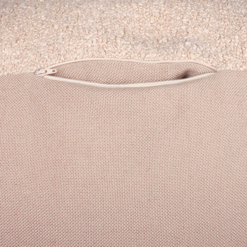 18" Beige Polyester Cube Outdoor Pouf Ottoman HomeRoots