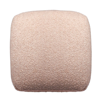 18" Beige Polyester Cube Outdoor Pouf Ottoman HomeRoots
