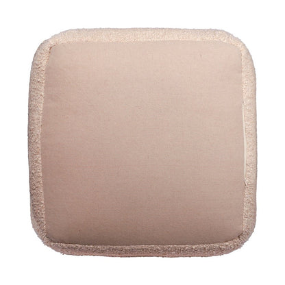 18" Beige Polyester Cube Outdoor Pouf Ottoman HomeRoots
