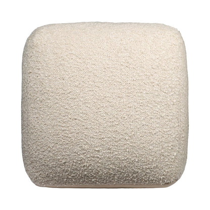 18" Beige Polyester Cube Outdoor Pouf Ottoman HomeRoots