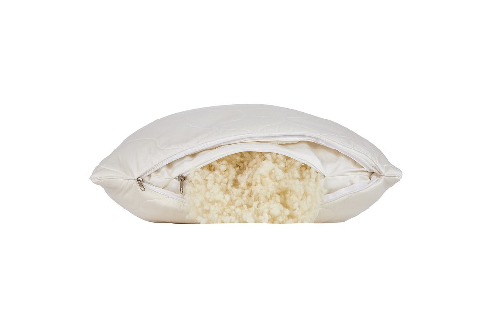 Cotton Wool Hypoallergenic Standard Size Bed Pillow HomeRoots