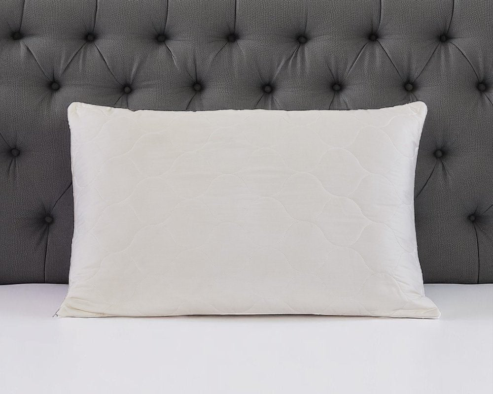 Cotton Wool Hypoallergenic Queen Size Bed Pillow HomeRoots