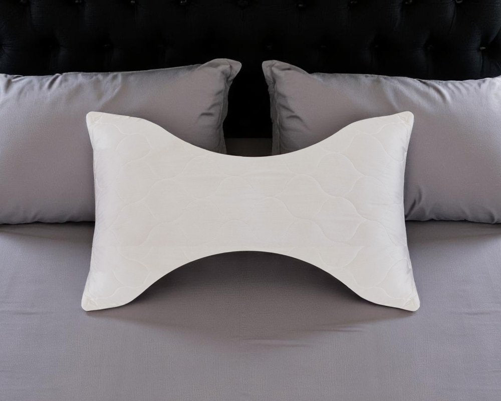 Cotton Wool Hypoallergenic Ergonomic Queen Size Bed Pillow HomeRoots