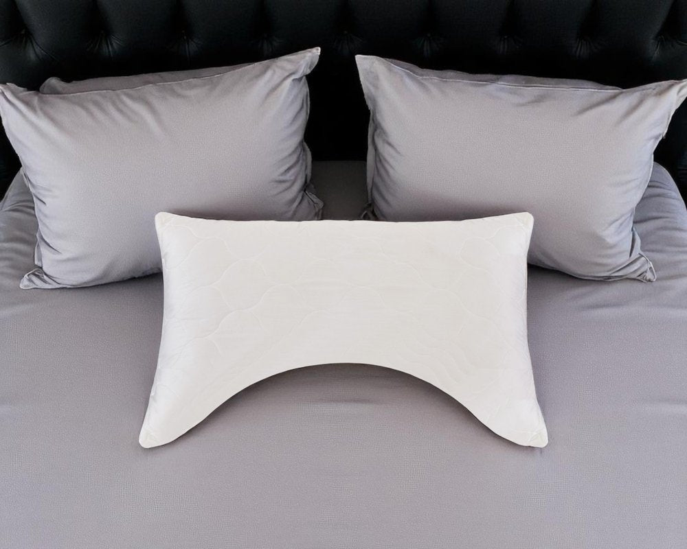 Cotton Wool Hypoallergenic Ergonomic Queen Size Bed Pillow HomeRoots