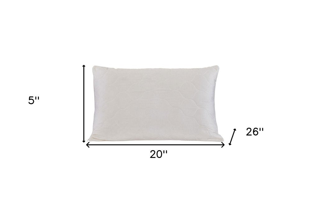 Cotton Latex Foam And Wool Hypoallergenic Standard Size Bed Pillow HomeRoots