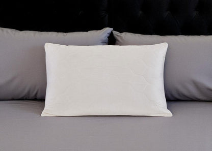 Cotton Latex Foam And Wool Hypoallergenic Queen Size Bed Pillow HomeRoots