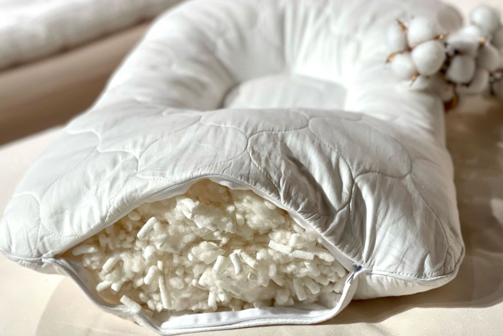 Cotton Latex Foam And Wool Firm Hypoallergenic Queen Size Bed Pillow — view 2