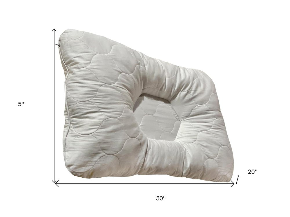 Cotton Latex Foam And Wool Firm Hypoallergenic Queen Size Bed Pillow HomeRoots
