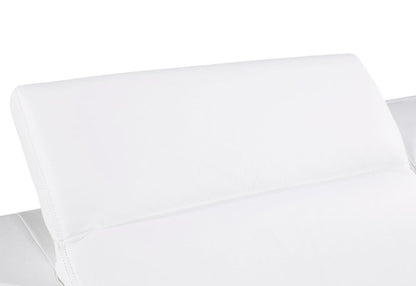 89" White And Silver Leather Sofa HomeRoots