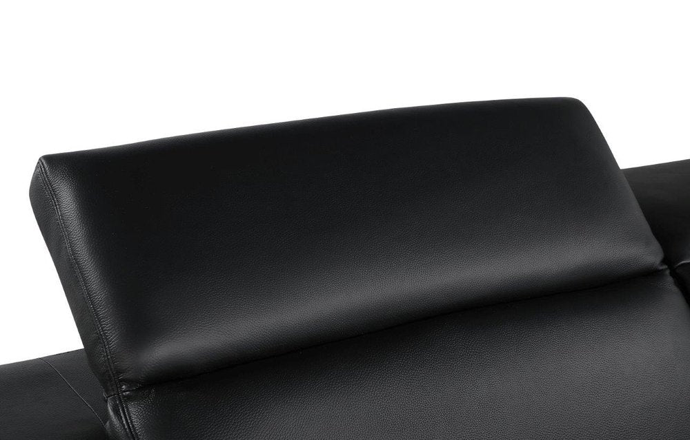 47" Black and Silver Italian Leather Club Chair HomeRoots