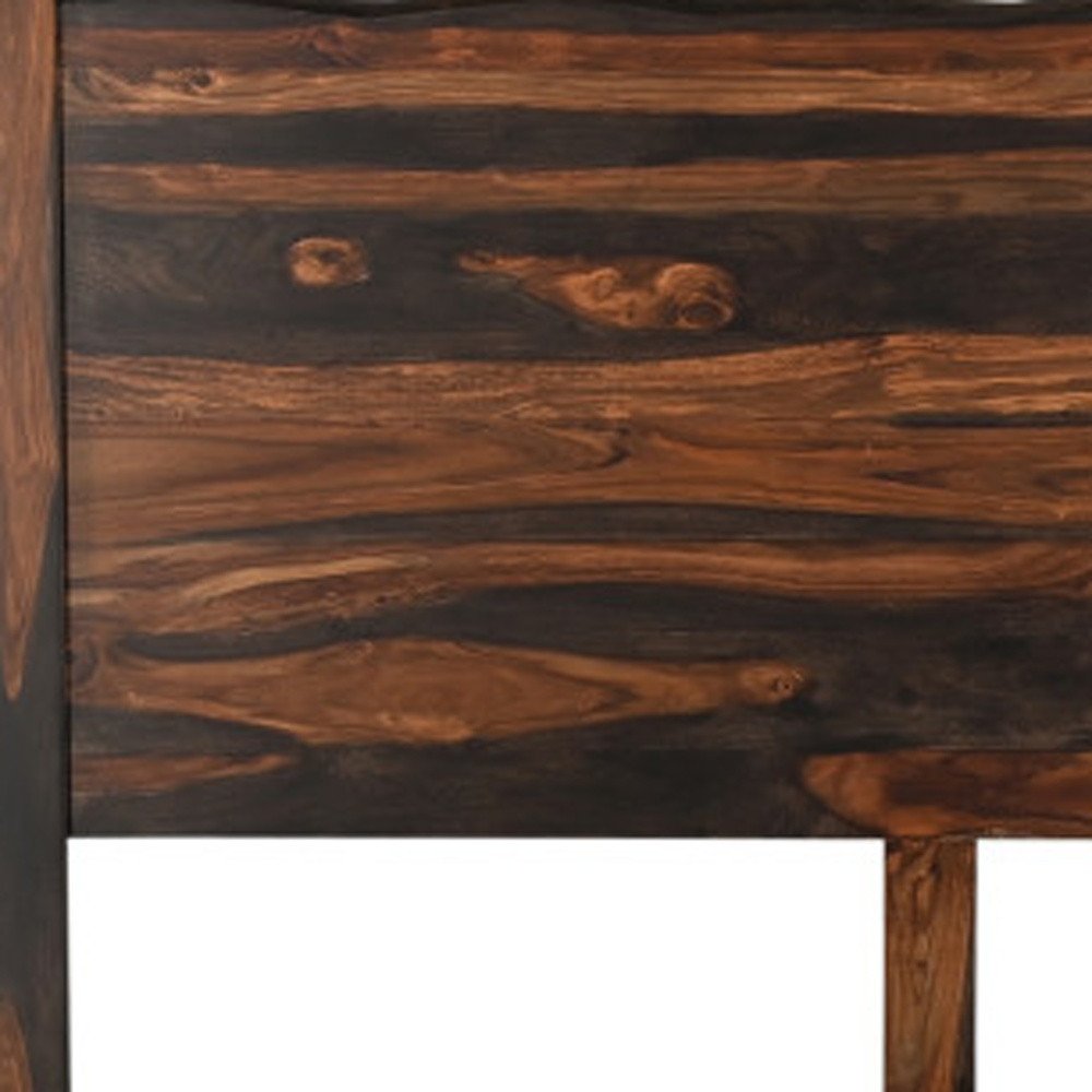 Dark Brown Live Edge Solid Wood King Bed Frame HomeRoots