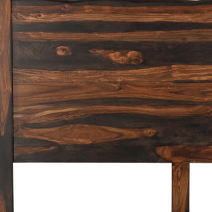 Dark Brown Live Edge Solid Wood King Bed Frame HomeRoots