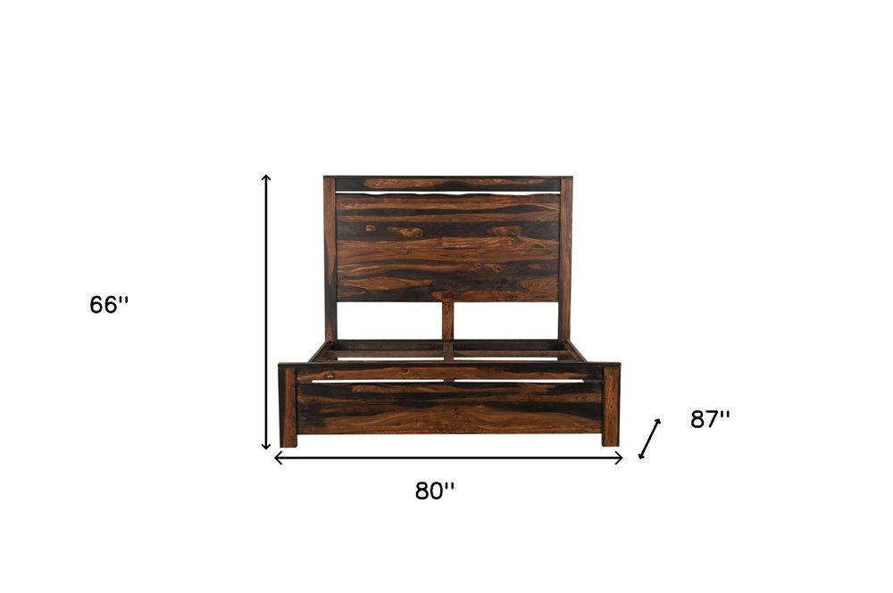 Dark Brown Live Edge Solid Wood King Bed Frame HomeRoots