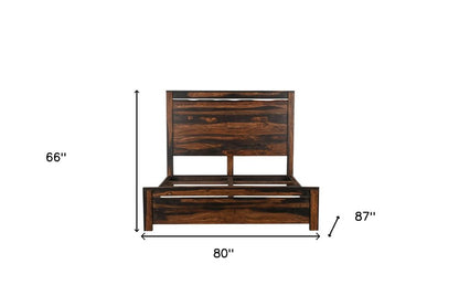 Dark Brown Live Edge Solid Wood King Bed Frame HomeRoots