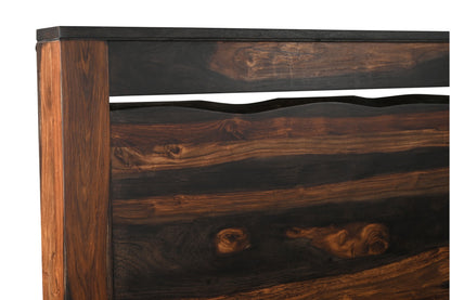 Dark Brown Live Edge Solid Wood King Bed Frame