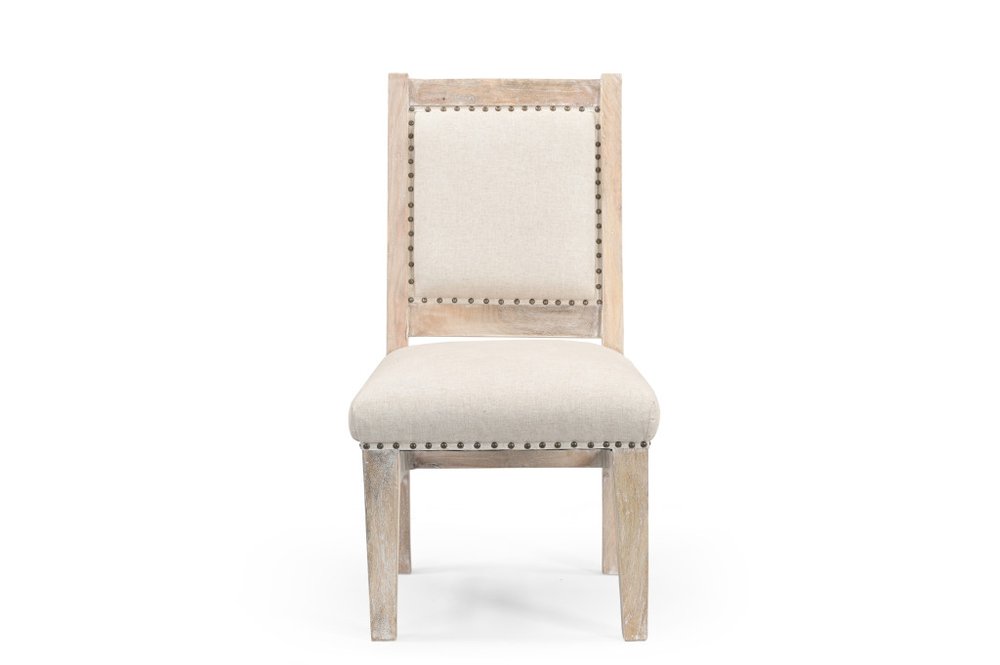 20" Beige And White Side Chair HomeRoots