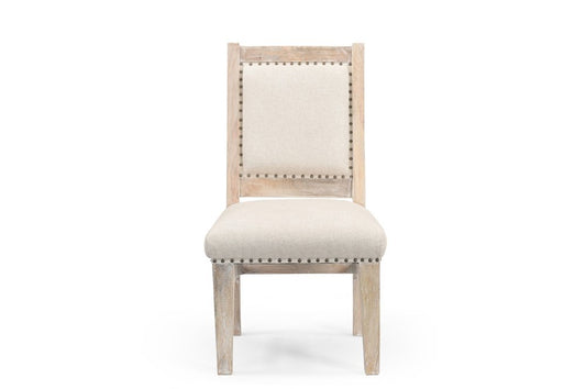 20" Beige And White Side Chair HomeRoots