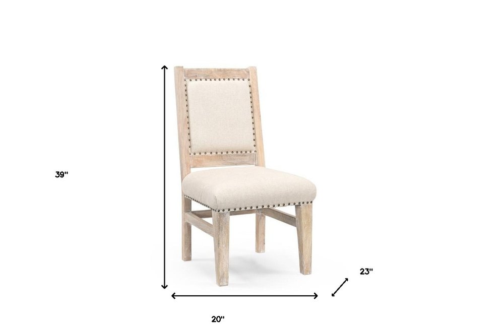 20" Beige And White Side Chair HomeRoots
