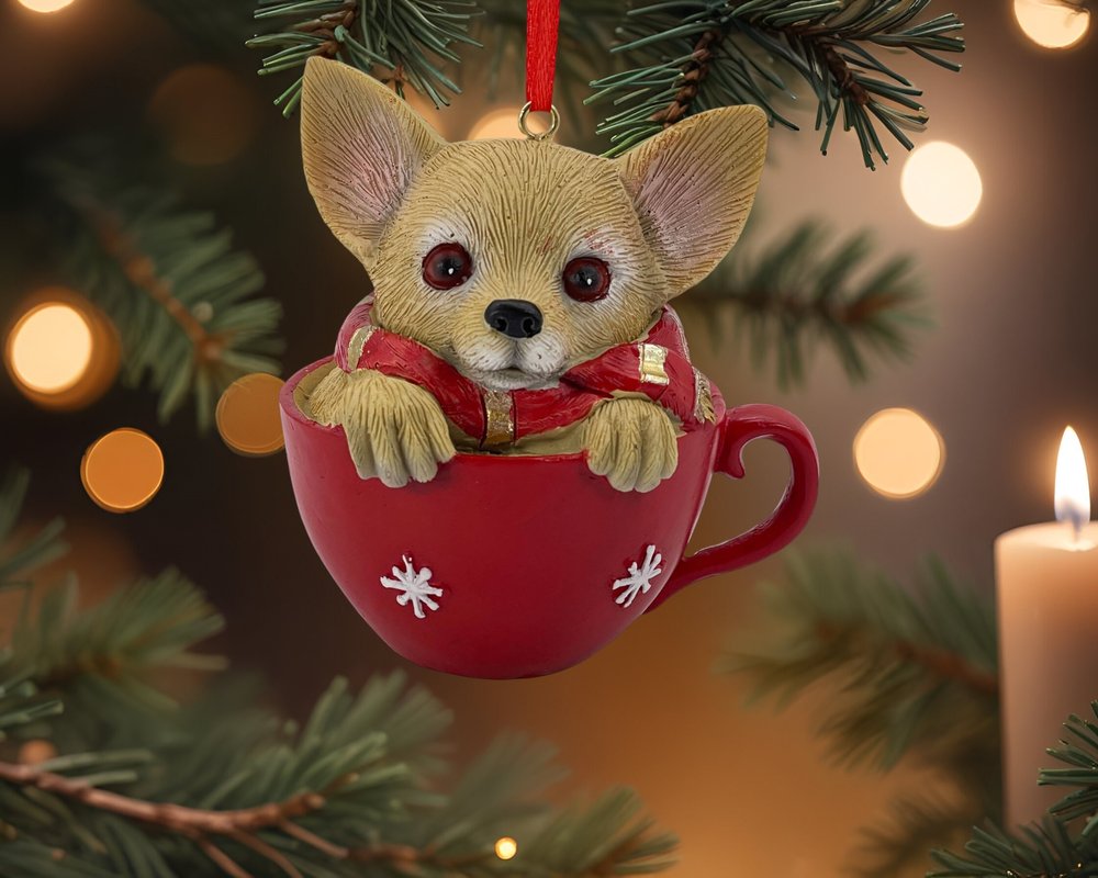4" Brown And Red Resin Dog Christmas Santa Figurine HomeRoots
