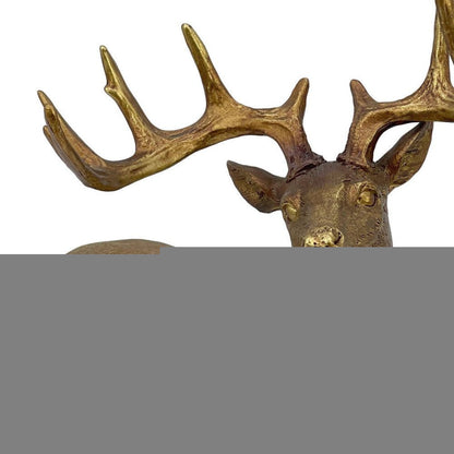 14" Antiqued Gold Resin Deer Tabletop Sculpture HomeRoots