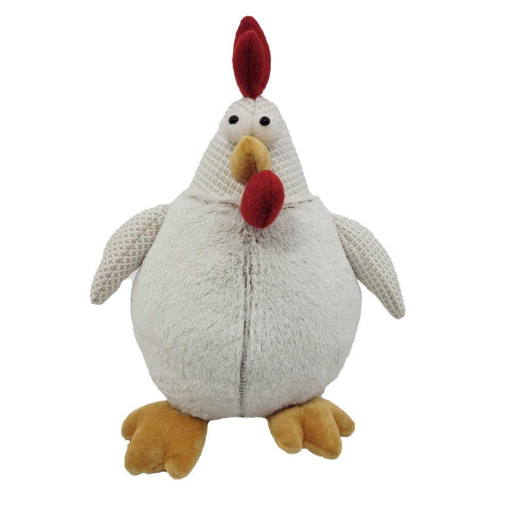 13" Red White And Yellow Fabric Rooster Figurine HomeRoots