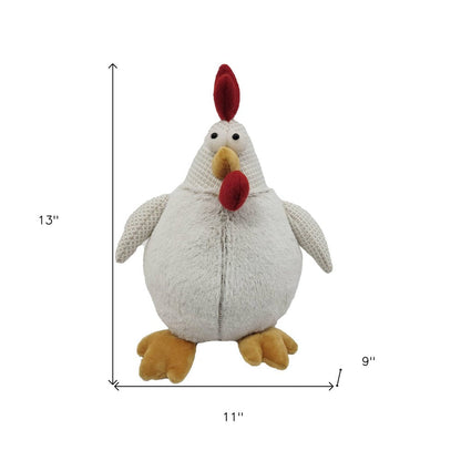 13" Red White And Yellow Fabric Rooster Figurine HomeRoots