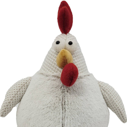 13" Red White And Yellow Fabric Rooster Figurine HomeRoots