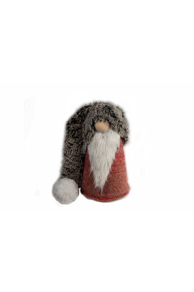 36" Red Gray And White Fabric Christmas Santa Standing Gnome HomeRoots