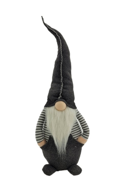 29" Gray And White Fabric Standing Gnome HomeRoots