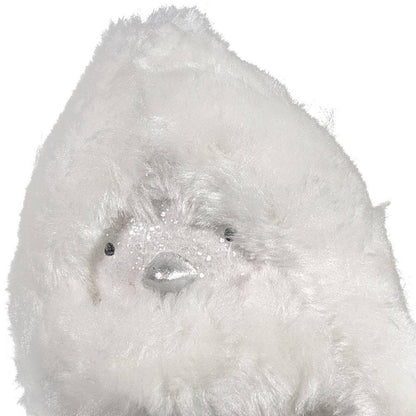 6" White And Silver Ceramic And Fabric Bird Christmas Santa Figurine HomeRoots