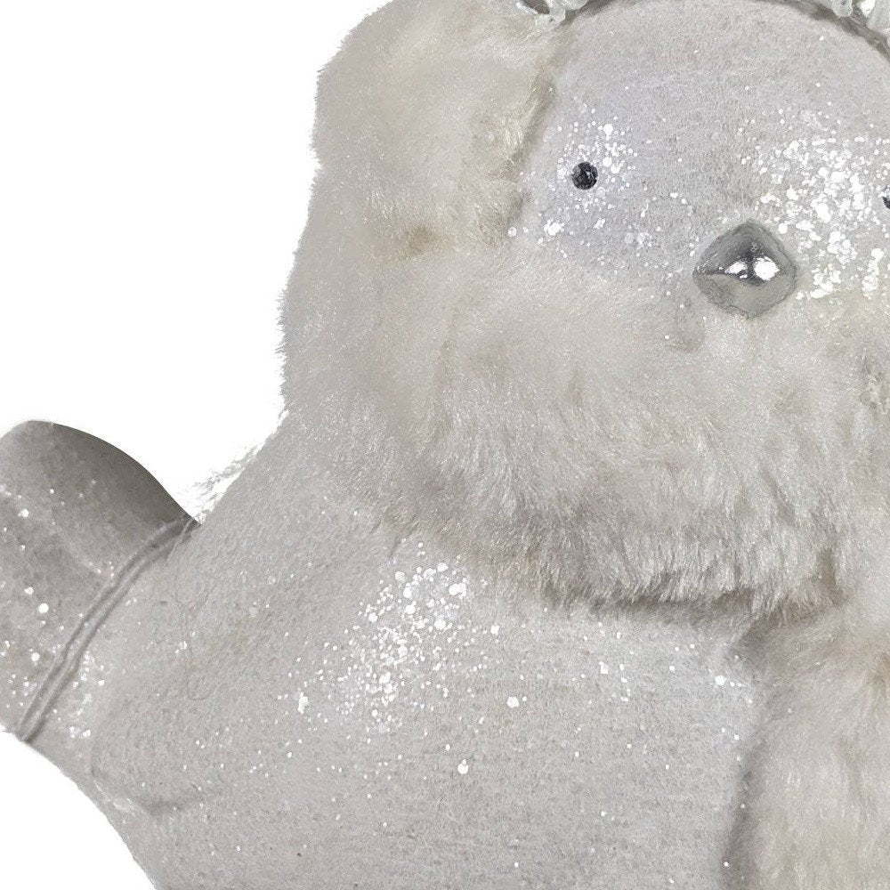 6" White And Silver Ceramic And Fabric Bird Christmas Santa Figurine HomeRoots