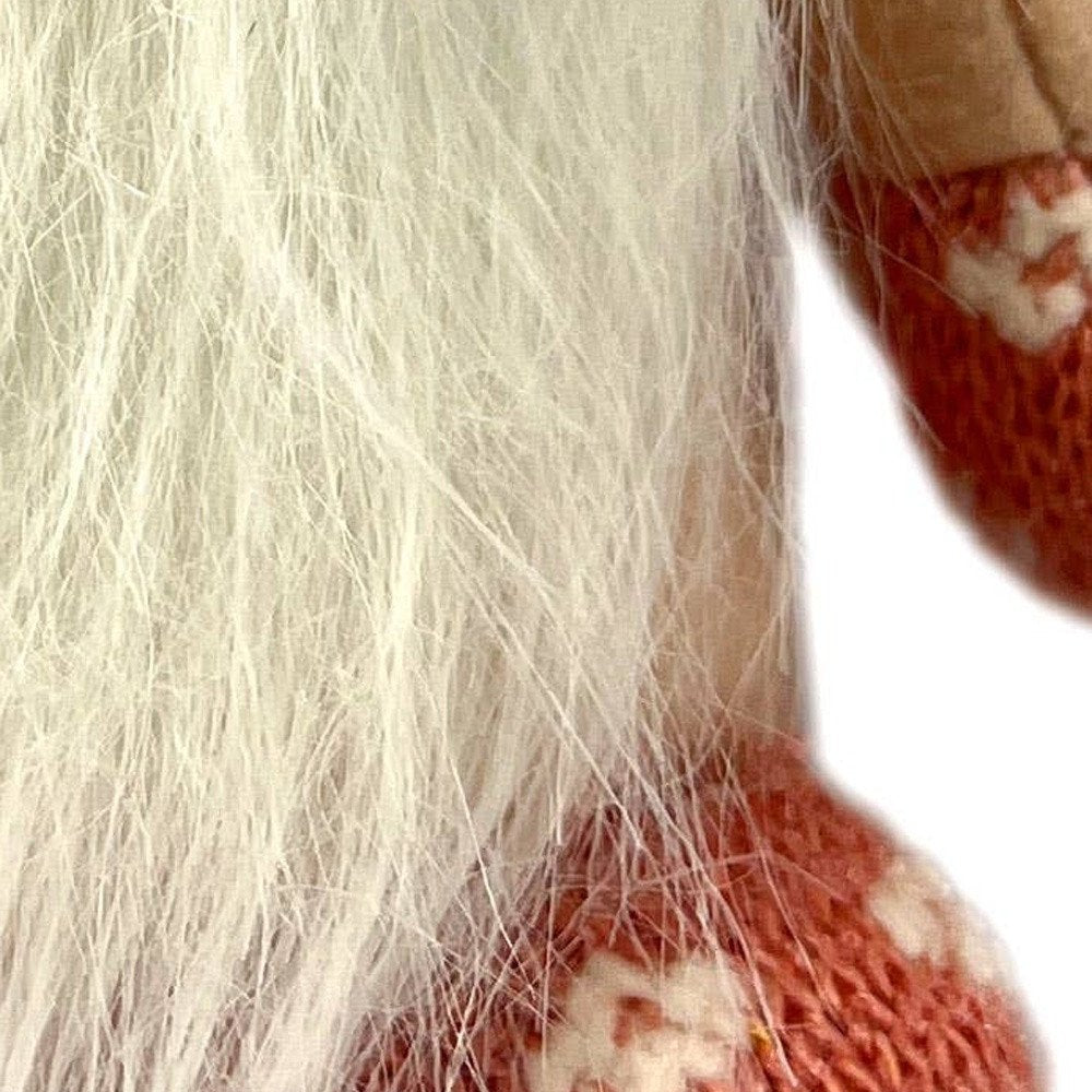 8" Pink White And Cream Fabric Christmas Santa and Mrs. Claus Standing Gnome HomeRoots