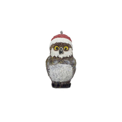 Set of Three Brown White And Red Resin Owl Figurine HomeRoots