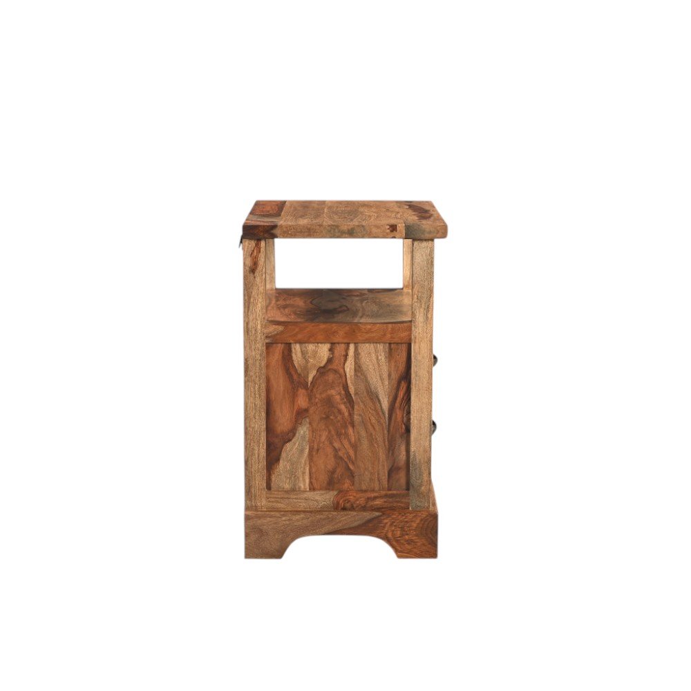 27" Brown Solid Wood Two Drawer Nightstand HomeRoots