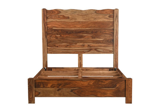 Brown Live Edge Solid Wood Queen Bed Frame HomeRoots