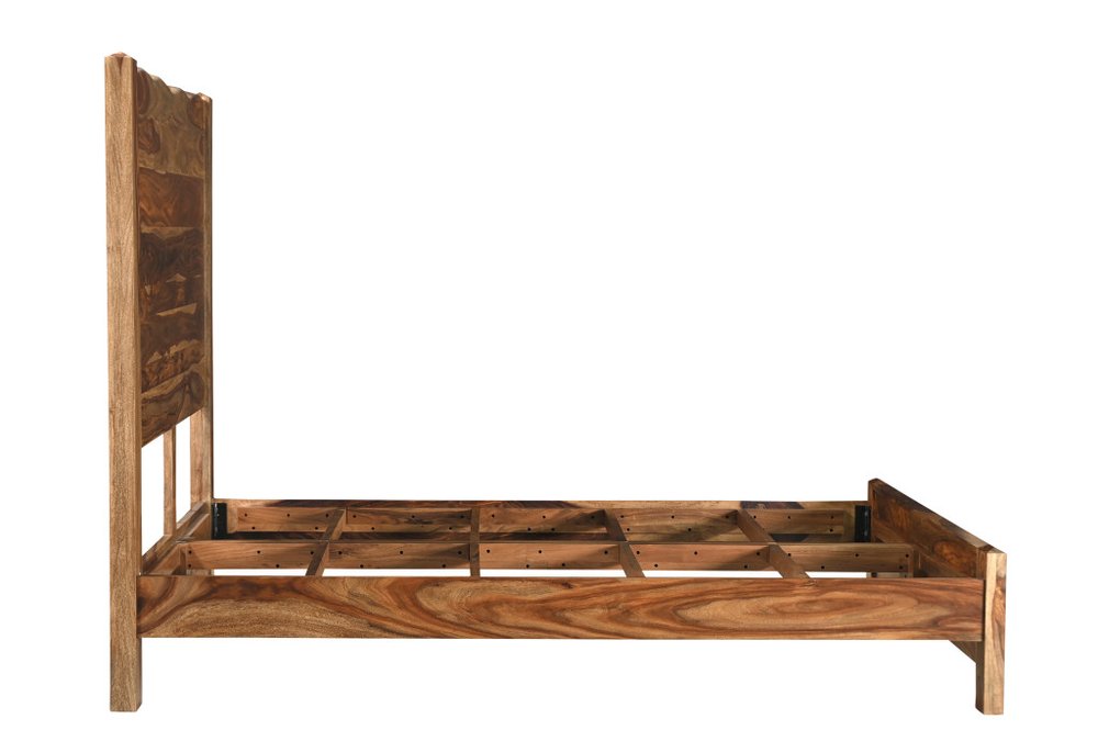 Brown Live Edge Solid Wood Queen Bed Frame HomeRoots