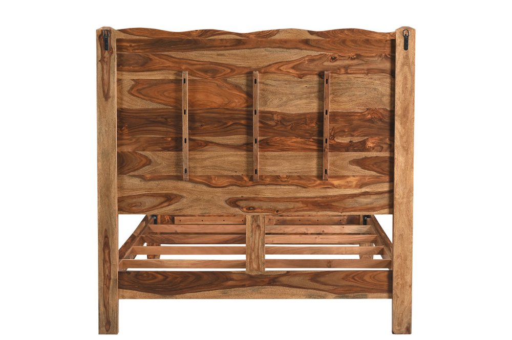 Brown Live Edge Solid Wood Queen Bed Frame HomeRoots