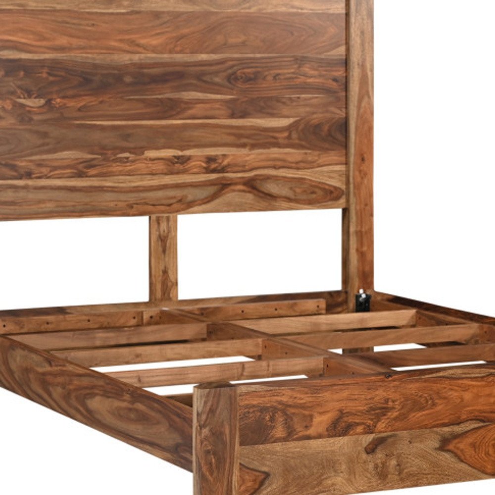 Brown Live Edge Solid Wood Queen Bed Frame HomeRoots